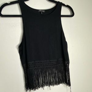 Dynamite Fringe Crop Tank Top